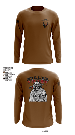 Long Sleeve Performance Shirt, 3/2CR Killer Troop, Army, Teamtime, Team time, sublimation, custom sports apparel, team uniforms, spirit wear, spiritwear, sports uniforms, custom shirts, team store, custom team store, fundraiser sports, apparel fundraiser