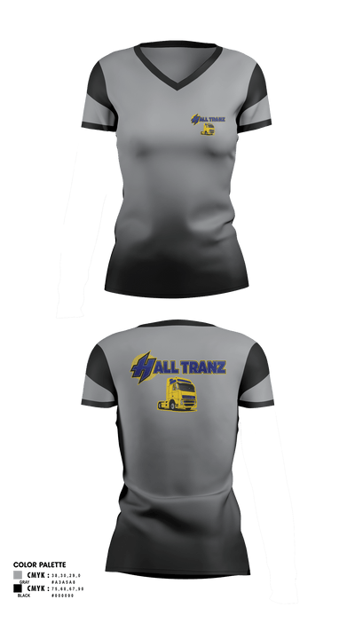 Hall Tranz 42009053 Women's Short Sleeve V-neck Shirt - 1