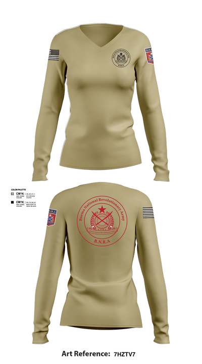 B.N.R.A 22892000 Women's Long Sleeve V-neck Shirt - 102