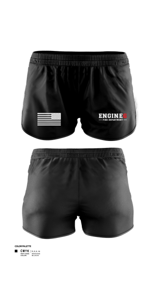 Womens Shorts, Engine 6, , Teamtime, Team time, sublimation, custom sports apparel, team uniforms, spirit wear, spiritwear, sports uniforms, custom shirts, team store, custom team store, fundraiser sports, apparel fundraiser