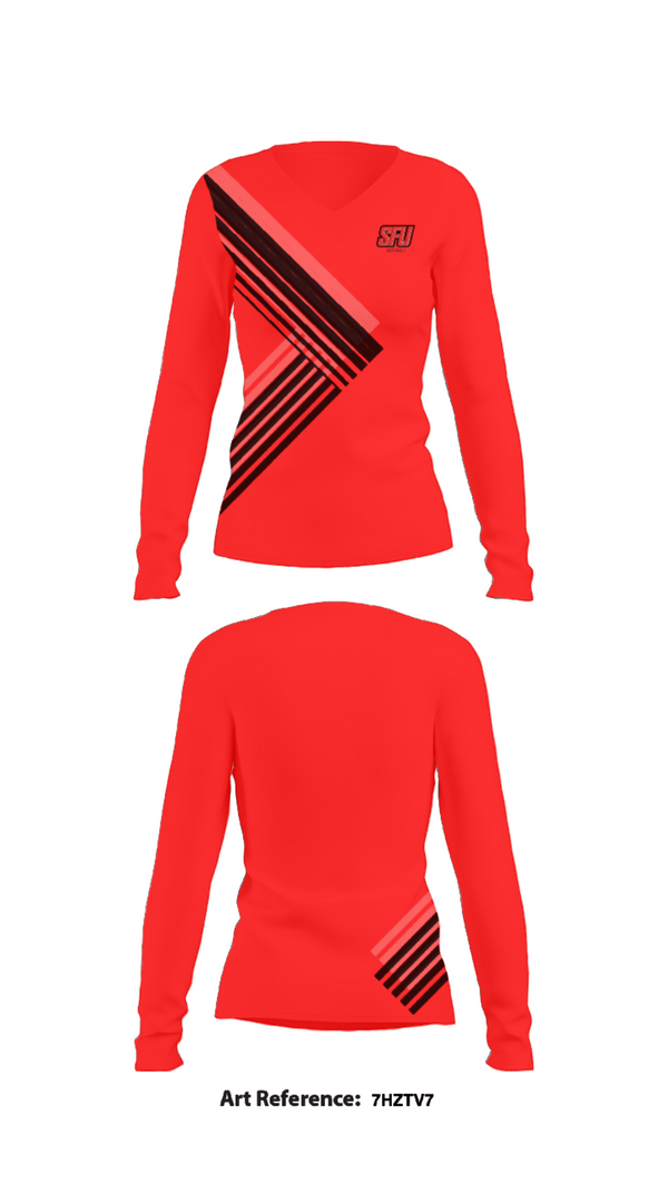 Women's Long Sleeve Vneck Shirt, Penn Cambria High School Softball, Softball, Teamtime, Team time, sublimation, custom sports apparel, team uniforms, spirit wear, spiritwear, sports uniforms, custom shirts, team store, custom team store, fundraiser sports, apparel fundraiser