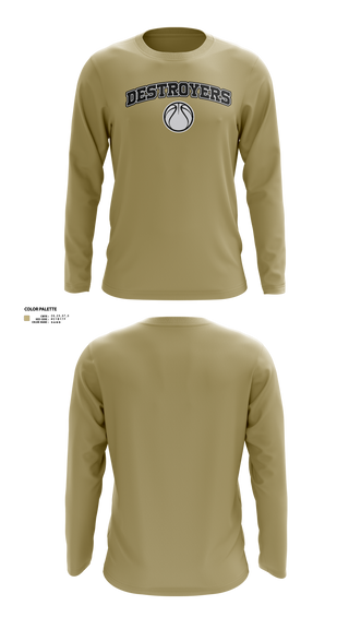 Long Sleeve Performance Shirt, Destroyers, Men's Basketball, Teamtime, Team time, sublimation, custom sports apparel, team uniforms, spirit wear, spiritwear, sports uniforms, custom shirts, team store, custom team store, fundraiser sports, apparel fundraiser