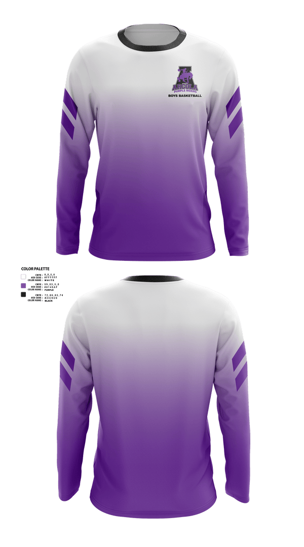 Long Sleeve Performance Shirt, Arcola Senior High School Basketball, Men's Basketball, Teamtime, Team time, sublimation, custom sports apparel, team uniforms, spirit wear, spiritwear, sports uniforms, custom shirts, team store, custom team store, fundraiser sports, apparel fundraiser