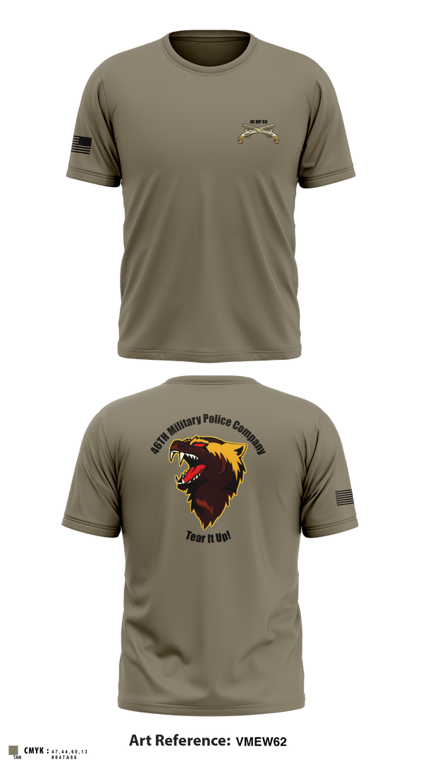 46th Military Police Company 72140554 Old School Cotton Feel Shirt - 6