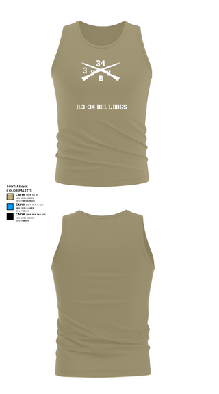 Tank Top, B/3-34 Bulldogs, Army, Teamtime, Team time, sublimation, custom sports apparel, team uniforms, spirit wear, spiritwear, sports uniforms, custom shirts, team store, custom team store, fundraiser sports, apparel fundraiser