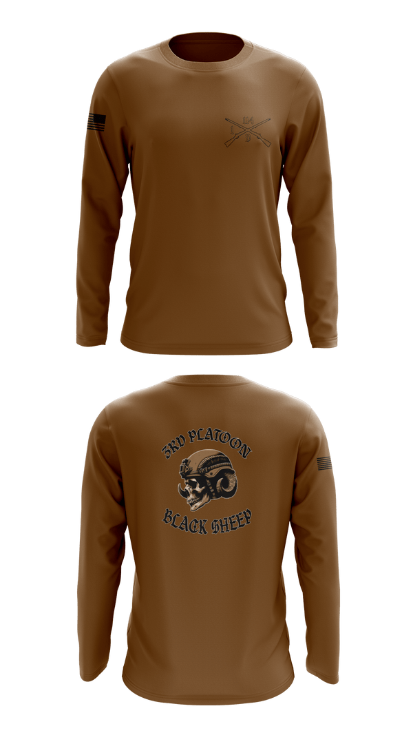 Long Sleeve Performance Shirt, 3rd PLT black sheep, Army, Teamtime, Team time, sublimation, custom sports apparel, team uniforms, spirit wear, spiritwear, sports uniforms, custom shirts, team store, custom team store, fundraiser sports, apparel fundraiser