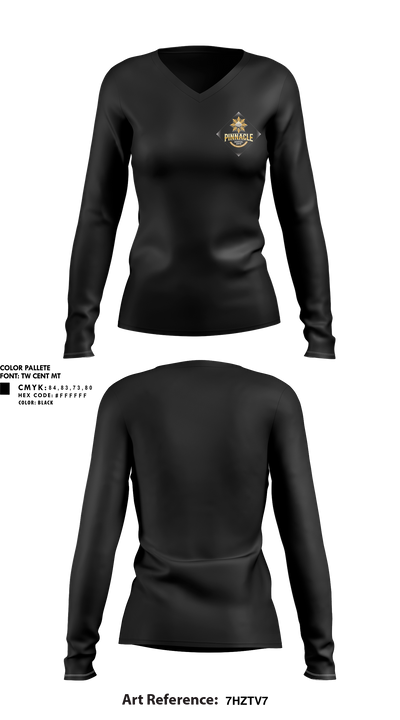 Pinnacle Martial Arts 28485454 Women's Long Sleeve V-neck Shirt - 2