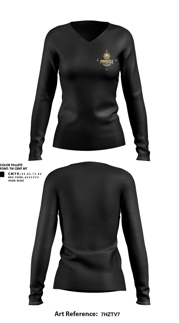 Womens Long Sleeve Vneck Shirt, Pinnacle Martial Arts, , Teamtime, Team time, sublimation, custom sports apparel, team uniforms, spirit wear, spiritwear, sports uniforms, custom shirts, team store, custom team store, fundraiser sports, apparel fundraiser