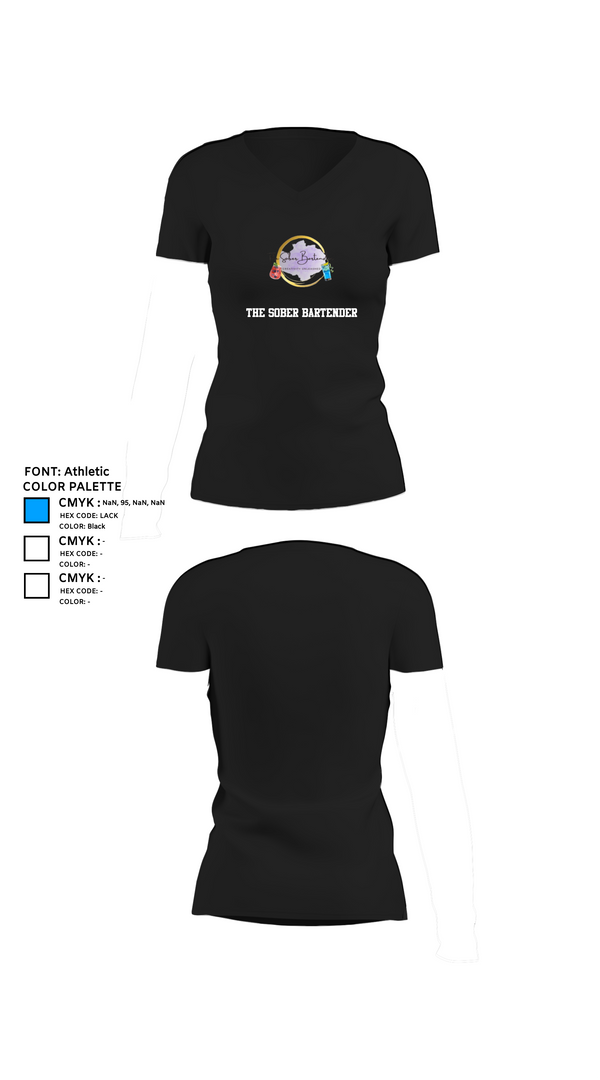 Womens Short Sleeve Vneck Shirt, The Sober Bartender, , Teamtime, Team time, sublimation, custom sports apparel, team uniforms, spirit wear, spiritwear, sports uniforms, custom shirts, team store, custom team store, fundraiser sports, apparel fundraiser