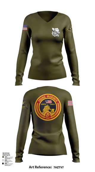 Womens Long Sleeve Vneck Shirt, Rogue Valley, Marines, Teamtime, Team time, sublimation, custom sports apparel, team uniforms, spirit wear, spiritwear, sports uniforms, custom shirts, team store, custom team store, fundraiser sports, apparel fundraiser