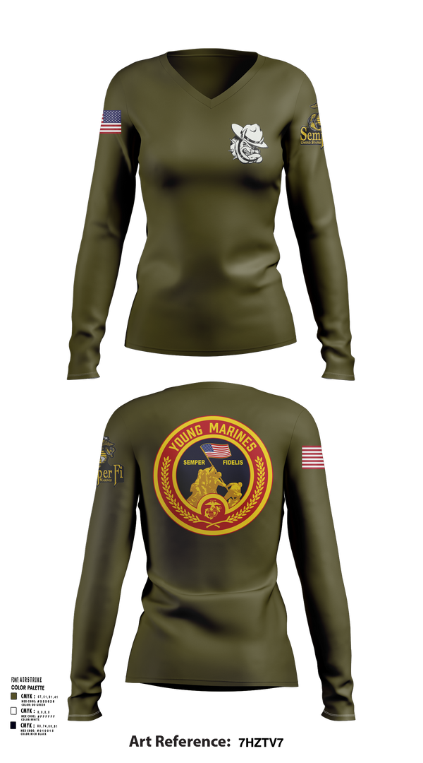 Womens Long Sleeve Vneck Shirt, Rogue Valley, Marines, Teamtime, Team time, sublimation, custom sports apparel, team uniforms, spirit wear, spiritwear, sports uniforms, custom shirts, team store, custom team store, fundraiser sports, apparel fundraiser