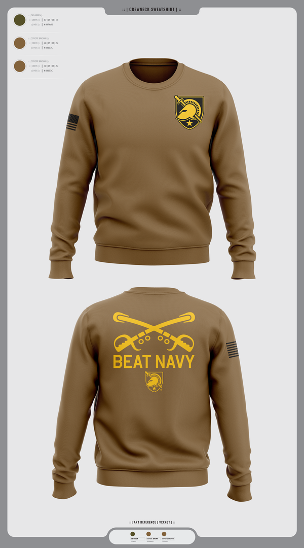 Crew Neck Sweatshirt, HORNET BATTALION, Army, Teamtime, Team time, sublimation, custom sports apparel, team uniforms, spirit wear, spiritwear, sports uniforms, custom shirts, team store, custom team store, fundraiser sports, apparel fundraiser