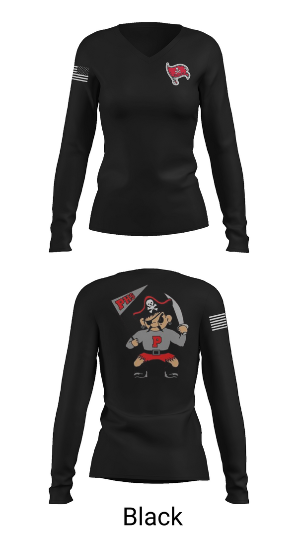 Womens Long Sleeve Vneck Shirt, Palatine pirates, Baseball, Teamtime, Team time, sublimation, custom sports apparel, team uniforms, spirit wear, spiritwear, sports uniforms, custom shirts, team store, custom team store, fundraiser sports, apparel fundraiser