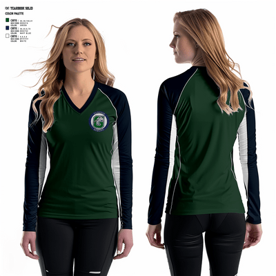 The Gunston School Volleyball 3534310 Women's Long Sleeve V-neck Shirt - 2
