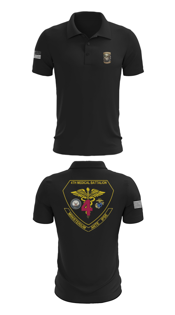 Short Sleeve Performance Polo, 4th Med Battalion, Marines, Teamtime, Team time, sublimation, custom sports apparel, team uniforms, spirit wear, spiritwear, sports uniforms, custom shirts, team store, custom team store, fundraiser sports, apparel fundraiser