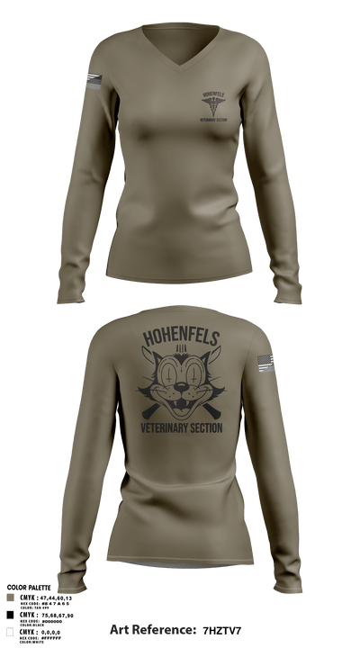 Hohenfels VTF 55832248 Women's Long Sleeve V-neck Shirt -1 10