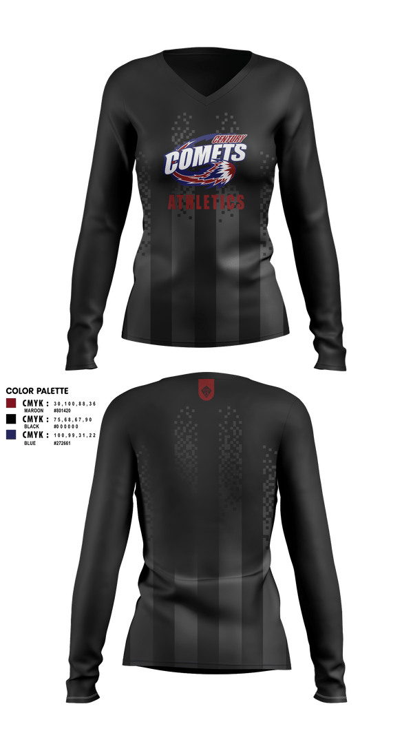Womens Long Sleeve Vneck Shirt, Rocky Top MSTeam Fishman, Spirit Store, Teamtime, Team time, sublimation, custom sports apparel, team uniforms, spirit wear, spiritwear, sports uniforms, custom shirts, team store, custom team store, fundraiser sports, apparel fundraiser