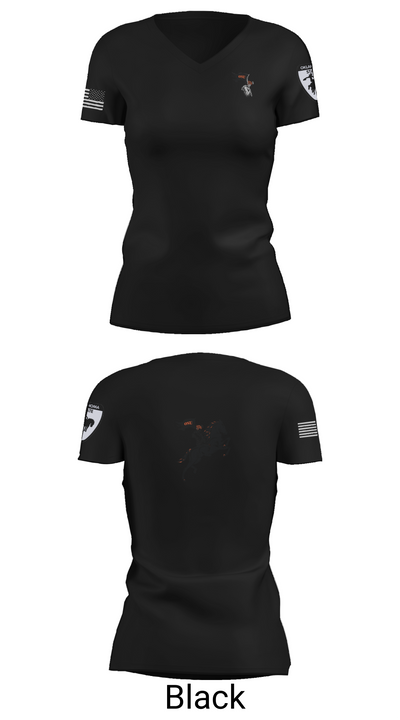 Oklahoma State University Ranger Challenge 45471102 Women's Short Sleeve V-neck Shirt - 28