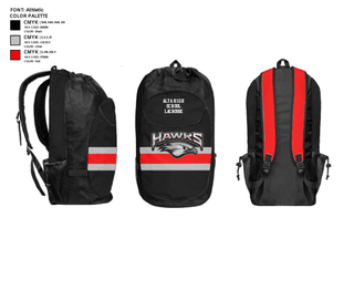 Gear Bag, Alta High School Lacrosse, Men's Lacrosse, Teamtime, Team time, sublimation, custom sports apparel, team uniforms, spirit wear, spiritwear, sports uniforms, custom shirts, team store, custom team store, fundraiser sports, apparel fundraiser