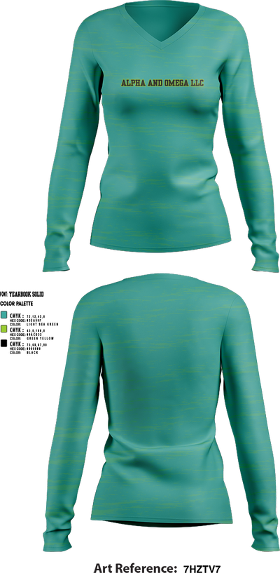 Alpha and Omega LLC 17652794 Women's Long Sleeve V-neck Shirt - 1