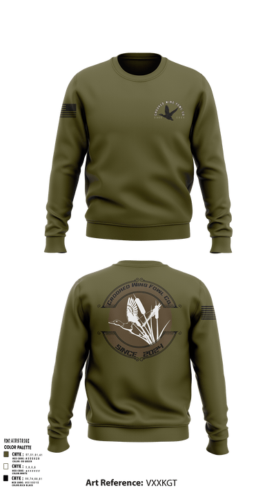 Crooked Wing Fowl Co. 60140412 Crew Neck Sweatshirt - 101 (1)
