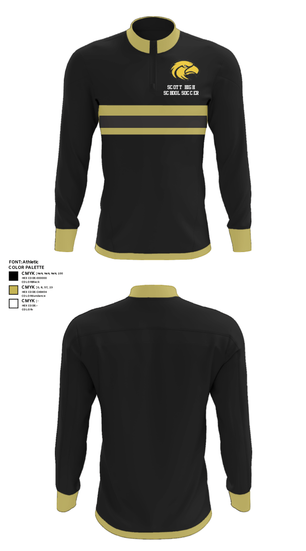 Quarter Zip Jacket, Scott High School Soccer, Men's Soccer, Teamtime, Team time, sublimation, custom sports apparel, team uniforms, spirit wear, spiritwear, sports uniforms, custom shirts, team store, custom team store, fundraiser sports, apparel fundraiser