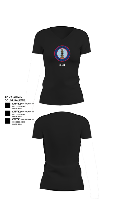 Ben 95091328 Women's Short Sleeve V-neck Shirt - 23