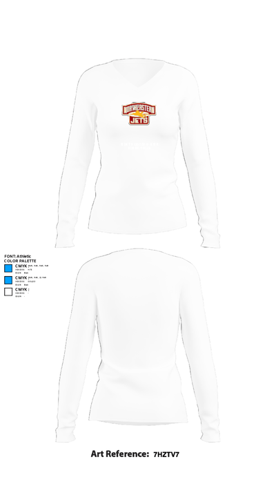 Northeastern High School Soccer 66093458 Women's Long Sleeve V-neck Shirt - 15
