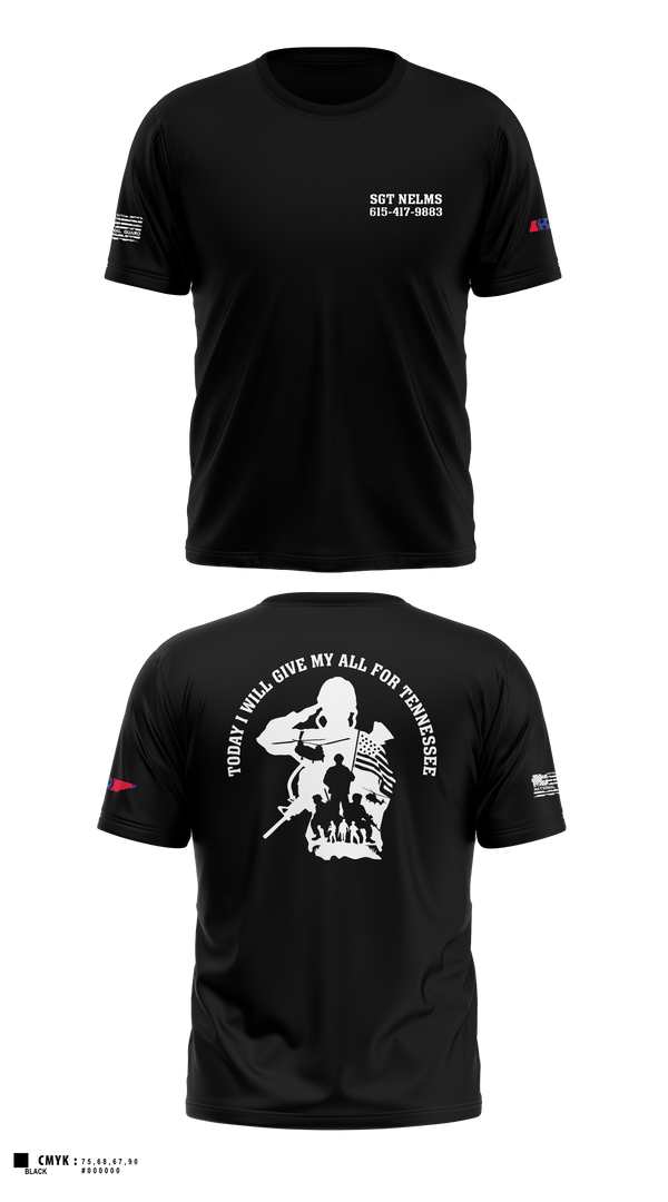 Old School Cotton Feel Shirt, SGT Nelms, National Guard, Teamtime, Team time, sublimation, custom sports apparel, team uniforms, spirit wear, spiritwear, sports uniforms, custom shirts, team store, custom team store, fundraiser sports, apparel fundraiser