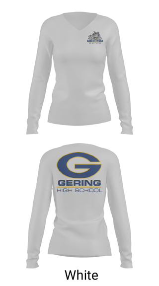 Womens Long Sleeve Vneck Shirt, Gering High School Golf, Golf, Teamtime, Team time, sublimation, custom sports apparel, team uniforms, spirit wear, spiritwear, sports uniforms, custom shirts, team store, custom team store, fundraiser sports, apparel fundraiser
