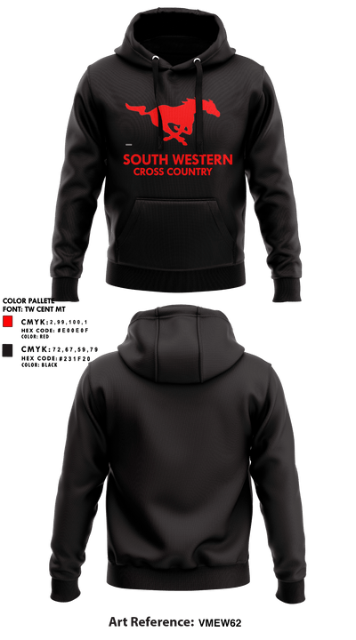 South Western Senior High School Cross Country 90762742 Hoodie - 1