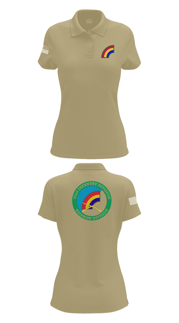 Womens Short Sleeve Performance Polo, 42nd ID, Army, Teamtime, Team time, sublimation, custom sports apparel, team uniforms, spirit wear, spiritwear, sports uniforms, custom shirts, team store, custom team store, fundraiser sports, apparel fundraiser
