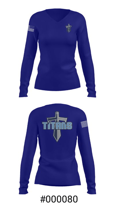 Ridgeland High School Baseball 35303095 Women's Long Sleeve V-neck Shirt - 20