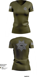 ROUND VALLEY POLICE 41640527 Women's Short Sleeve V-neck Shirt - 251