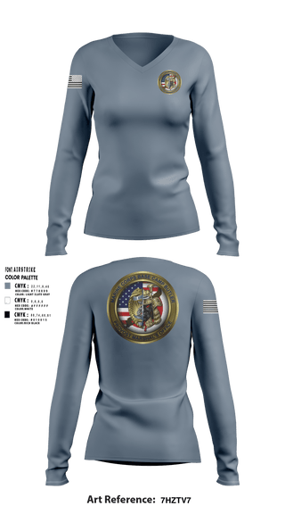 Women's Long Sleeve Vneck Shirt, Okinawa Provost Marshals office, Marines, Teamtime, Team time, sublimation, custom sports apparel, team uniforms, spirit wear, spiritwear, sports uniforms, custom shirts, team store, custom team store, fundraiser sports, apparel fundraiser