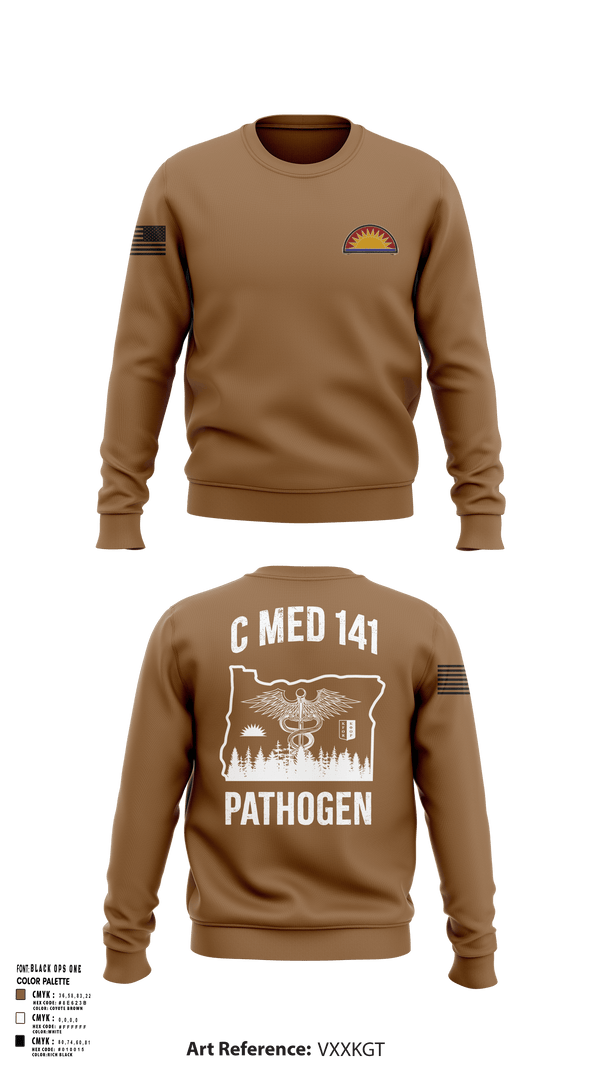 Crew Neck Sweatshirt, C MED 141, National Guard, Teamtime, Team time, sublimation, custom sports apparel, team uniforms, spirit wear, spiritwear, sports uniforms, custom shirts, team store, custom team store, fundraiser sports, apparel fundraiser