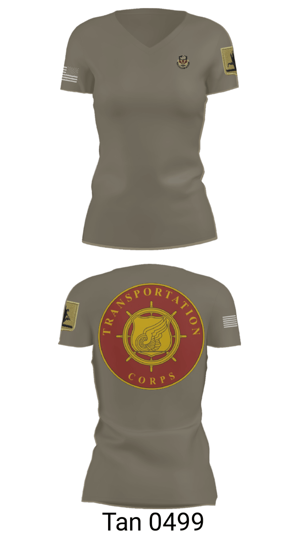 Women's Short Sleeve Vneck Shirt, 189th Transportation Company, , Teamtime, Team time, sublimation, custom sports apparel, team uniforms, spirit wear, spiritwear, sports uniforms, custom shirts, team store, custom team store, fundraiser sports, apparel fundraiser