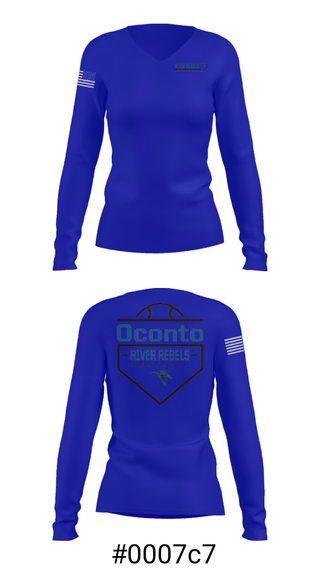 Women's Long Sleeve Vneck Shirt, Oconto, Softball, Teamtime, Team time, sublimation, custom sports apparel, team uniforms, spirit wear, spiritwear, sports uniforms, custom shirts, team store, custom team store, fundraiser sports, apparel fundraiser
