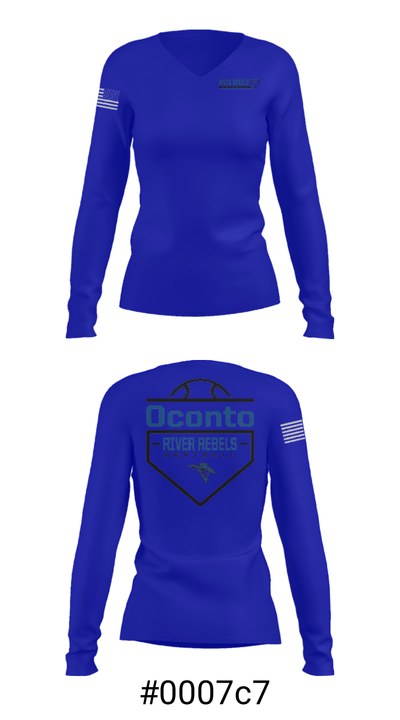 Oconto 23745776 Women's Long Sleeve V-neck Shirt - 20