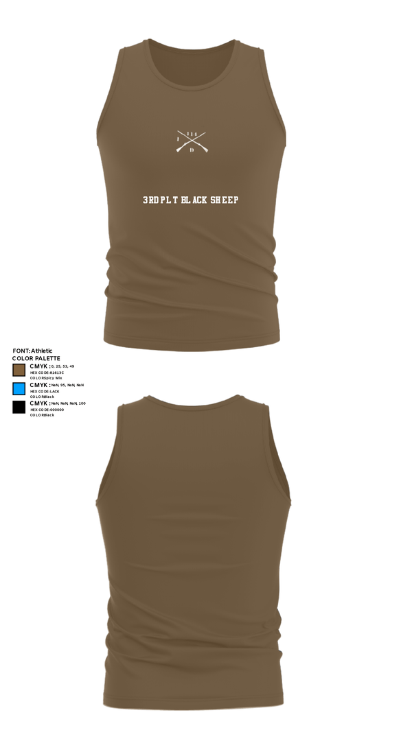 Tank Top, 3rd PLT Black Sheep, Army, Teamtime, Team time, sublimation, custom sports apparel, team uniforms, spirit wear, spiritwear, sports uniforms, custom shirts, team store, custom team store, fundraiser sports, apparel fundraiser