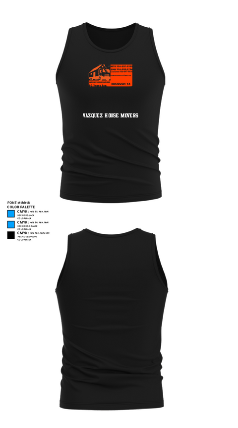 Tank Top, Vazquez House Movers, , Teamtime, Team time, sublimation, custom sports apparel, team uniforms, spirit wear, spiritwear, sports uniforms, custom shirts, team store, custom team store, fundraiser sports, apparel fundraiser
