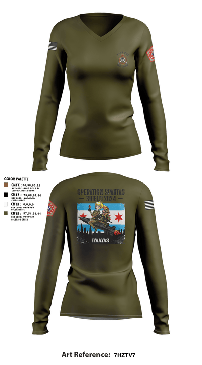 34th DSB 82361505 Women's Long Sleeve V-neck Shirt - 4