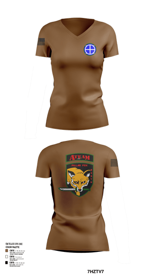 Womens Short Sleeve Vneck Shirt, A co 935th ASB 3rd Platoon, National Guard, Teamtime, Team time, sublimation, custom sports apparel, team uniforms, spirit wear, spiritwear, sports uniforms, custom shirts, team store, custom team store, fundraiser sports, apparel fundraiser