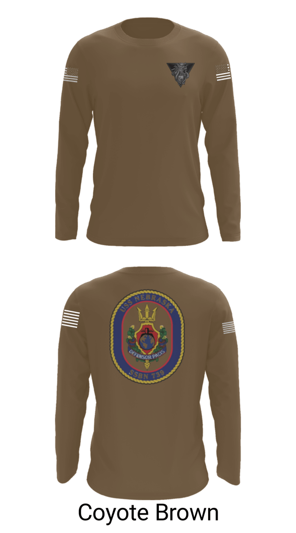 Long Sleeve Performance Shirt, USS Nebraska, Navy, Teamtime, Team time, sublimation, custom sports apparel, team uniforms, spirit wear, spiritwear, sports uniforms, custom shirts, team store, custom team store, fundraiser sports, apparel fundraiser