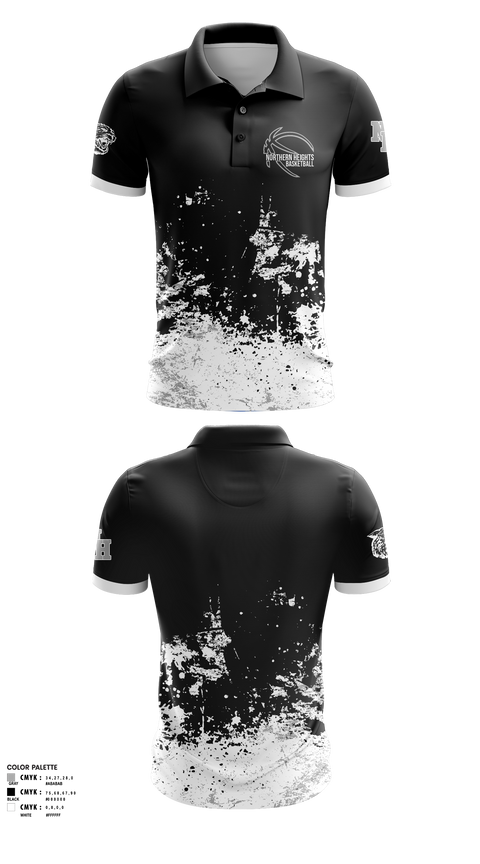 Short Sleeve Performance Polo, Northern Heights High School Basketball, Men's Basketball, Teamtime, Team time, sublimation, custom sports apparel, team uniforms, spirit wear, spiritwear, sports uniforms, custom shirts, team store, custom team store, fundraiser sports, apparel fundraiser
