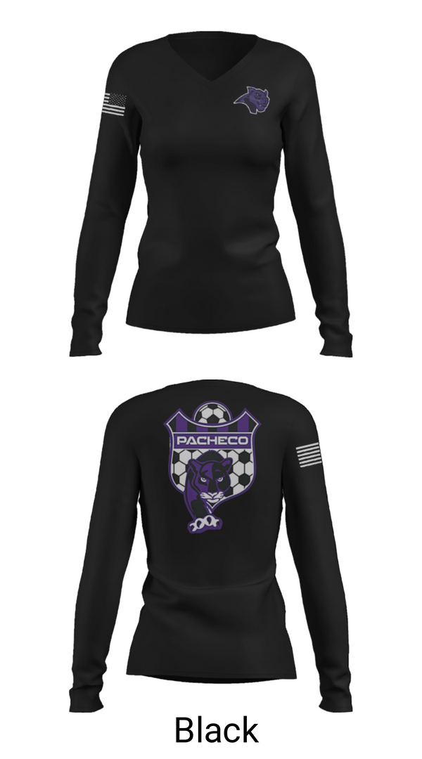 Womens Long Sleeve Vneck Shirt, Pacheco High School Soccer, Men's Soccer, Teamtime, Team time, sublimation, custom sports apparel, team uniforms, spirit wear, spiritwear, sports uniforms, custom shirts, team store, custom team store, fundraiser sports, apparel fundraiser