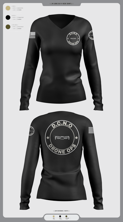 D.C.N.O 91339964 Women's Long Sleeve V-neck Shirt - 2