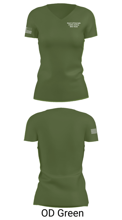 Heart of Georgia Public Safety Dive Team 66476903 Women's Short Sleeve V-neck Shirt - 47