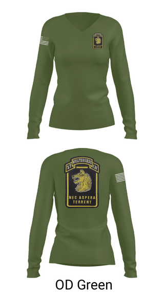 Womens Long Sleeve Vneck Shirt, Wolfhounds, Army, Teamtime, Team time, sublimation, custom sports apparel, team uniforms, spirit wear, spiritwear, sports uniforms, custom shirts, team store, custom team store, fundraiser sports, apparel fundraiser