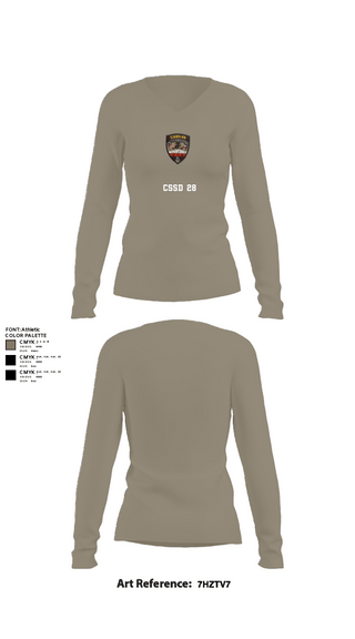 Women's Long Sleeve Vneck Shirt, CSSD 28, Marines, Teamtime, Team time, sublimation, custom sports apparel, team uniforms, spirit wear, spiritwear, sports uniforms, custom shirts, team store, custom team store, fundraiser sports, apparel fundraiser